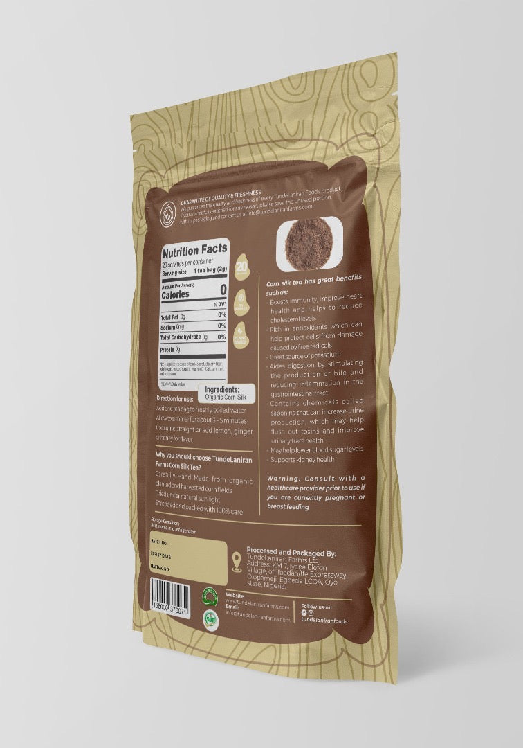Premium Corn Silk Tea by TundeLaniran Foods | 20 Tea Bags