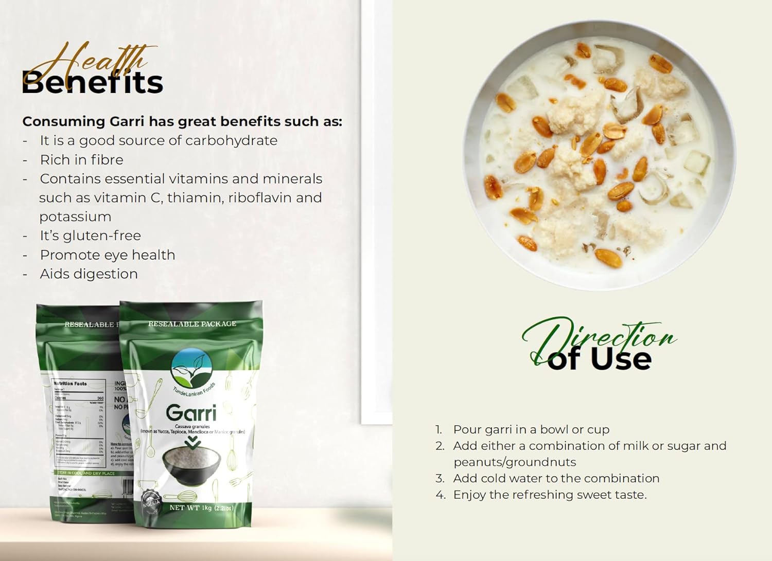 Premium Nigerian Garri | 1kg